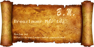 Breszlauer Máté névjegykártya